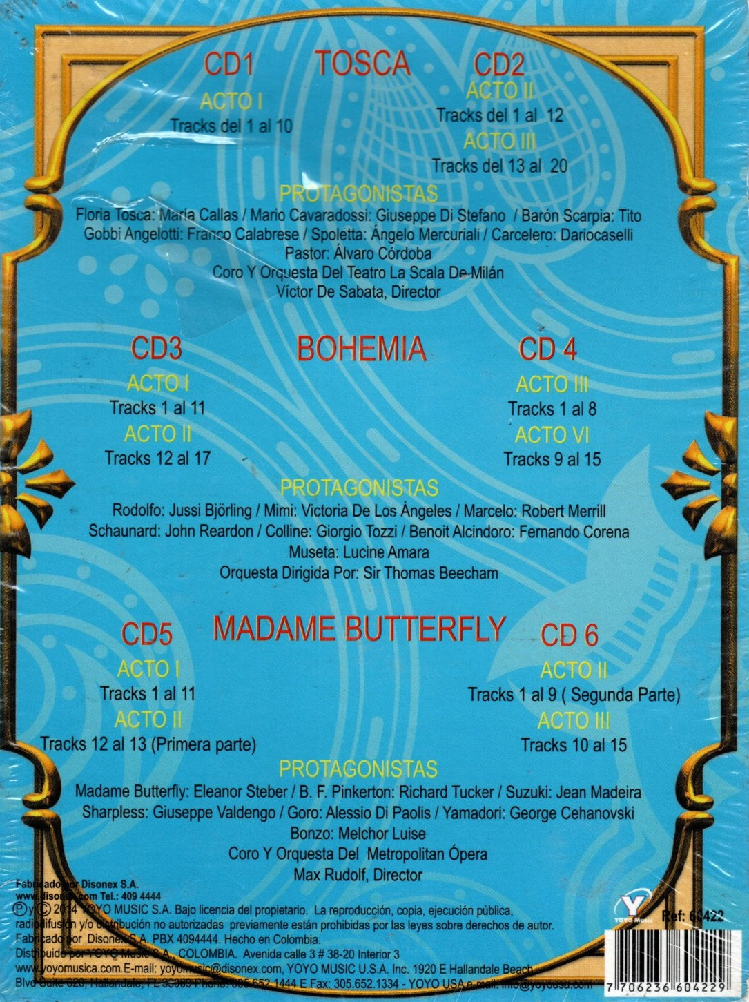 CDX6 30 Operas Puccini - Tosca - Bohemia - Madame Butterfly