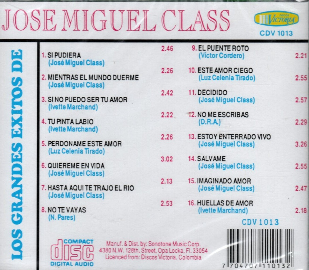 CD José Miguel Class - Los Grandes Éxitos De José Miguel Class