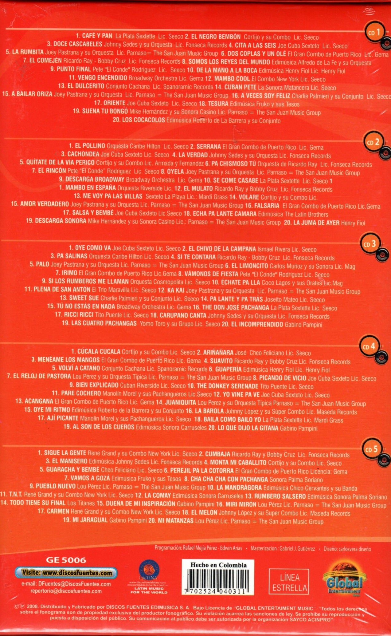 CDX5 Colección 100 Éxitos De Salsa