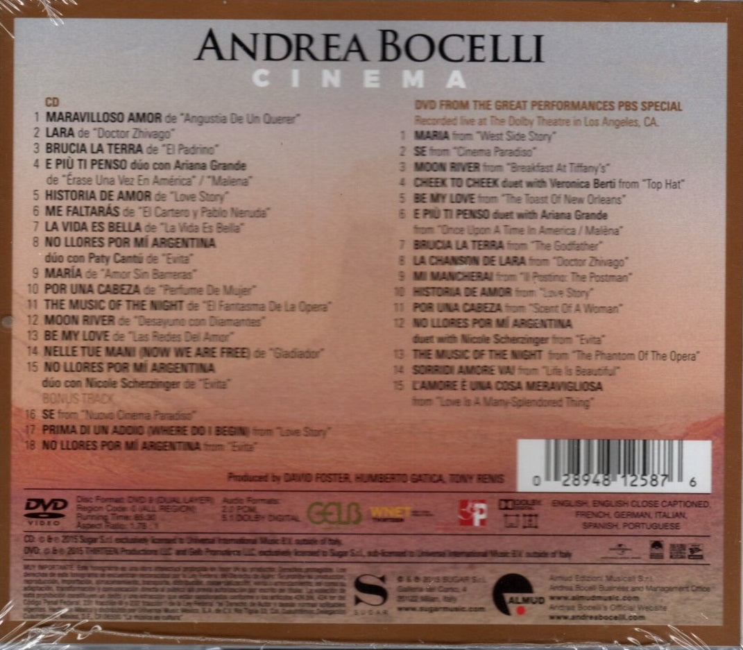 CD Andrea Bocelli – Cinema