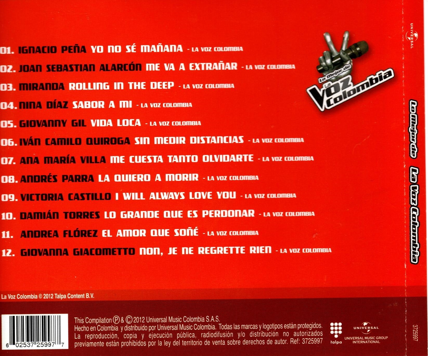 CD Lo mejor de La Voz Colombia 2012