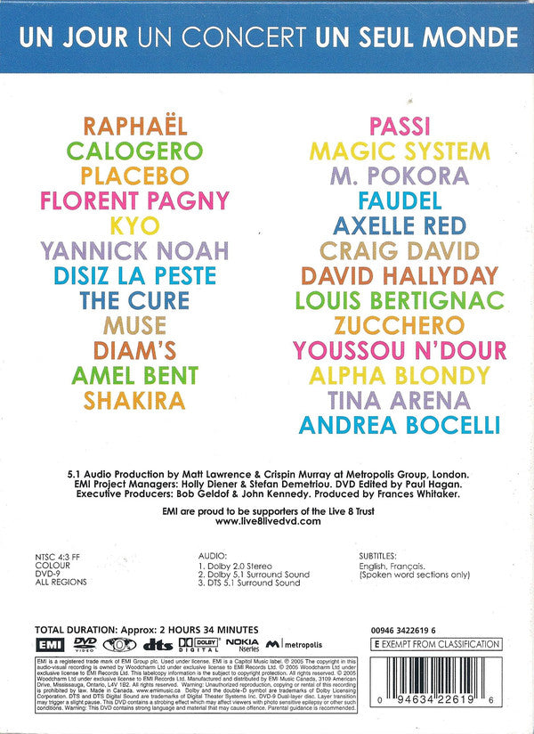 VARIOUS – LIVE 8 PARIS / DVD