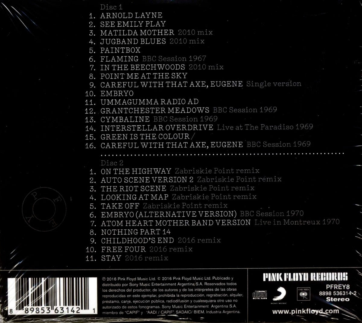 CDX2 P!nk Floyd - The Early Years 1967 - 1972. Cre/ation