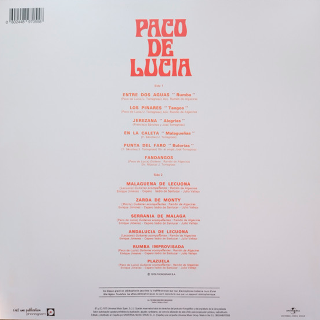 LP Paco De Lucía – Entre Dos Aguas