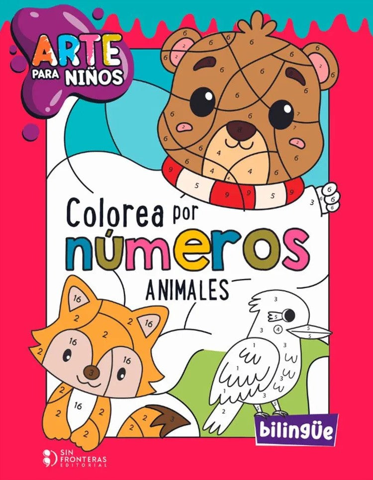 Libro Arte para niños: colorea por números animales