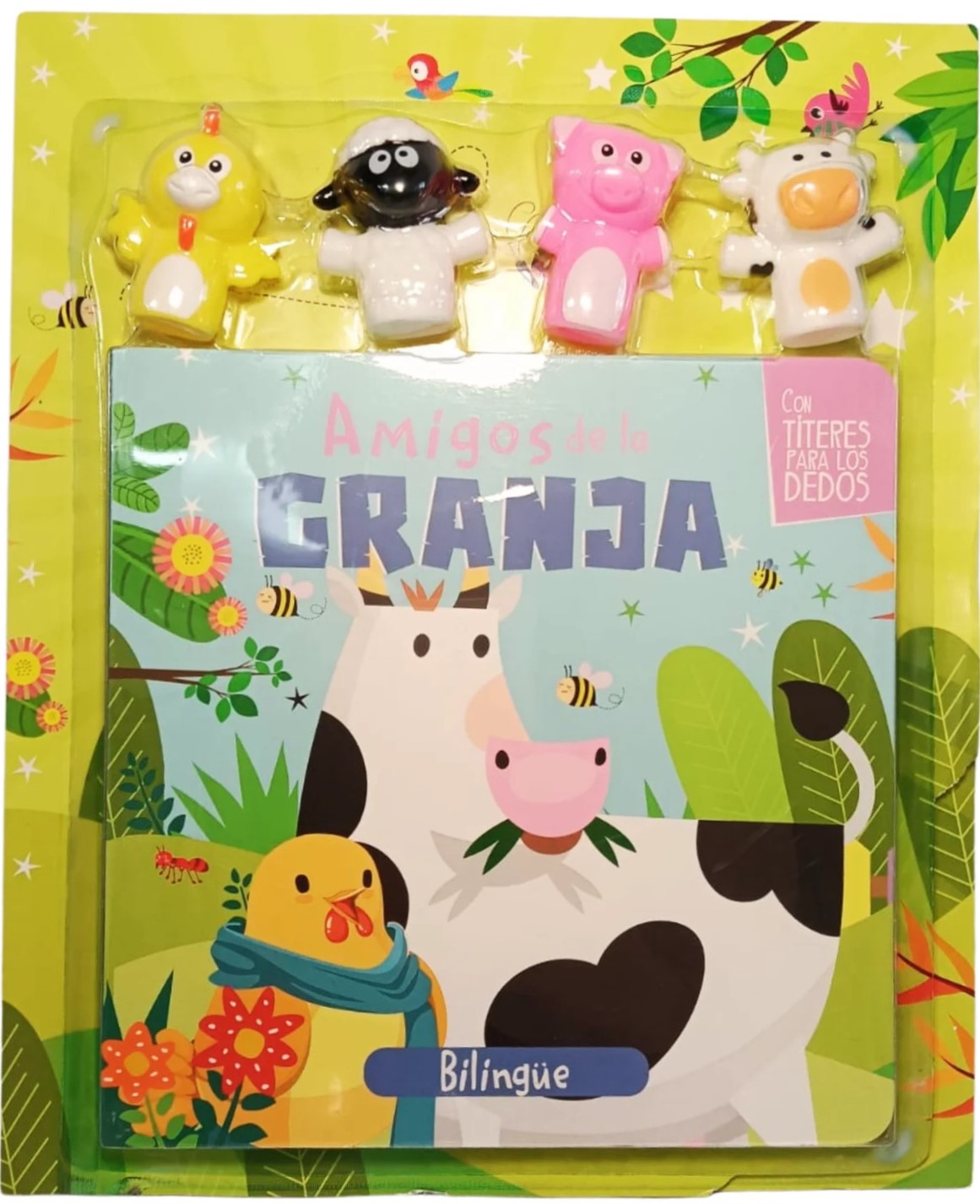 Libro Amigos de la granja con títeres para dedos