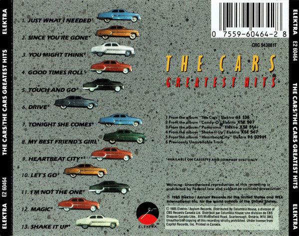 CD The Cars - Greatest hits