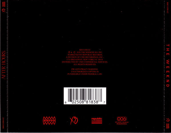 CD The Weeknd ‎– After Hours