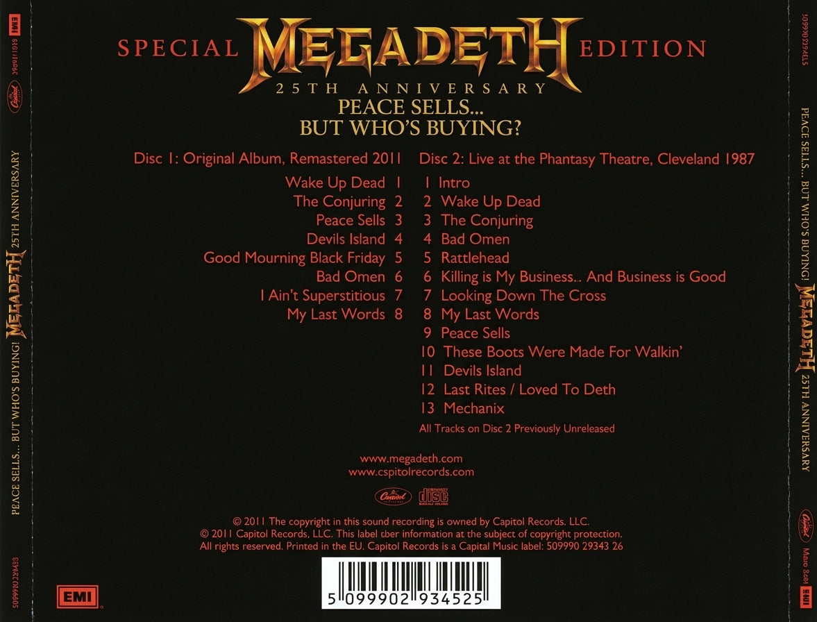 CD Megadeth 25th Anniversary - Peace Sells But Who's Buying