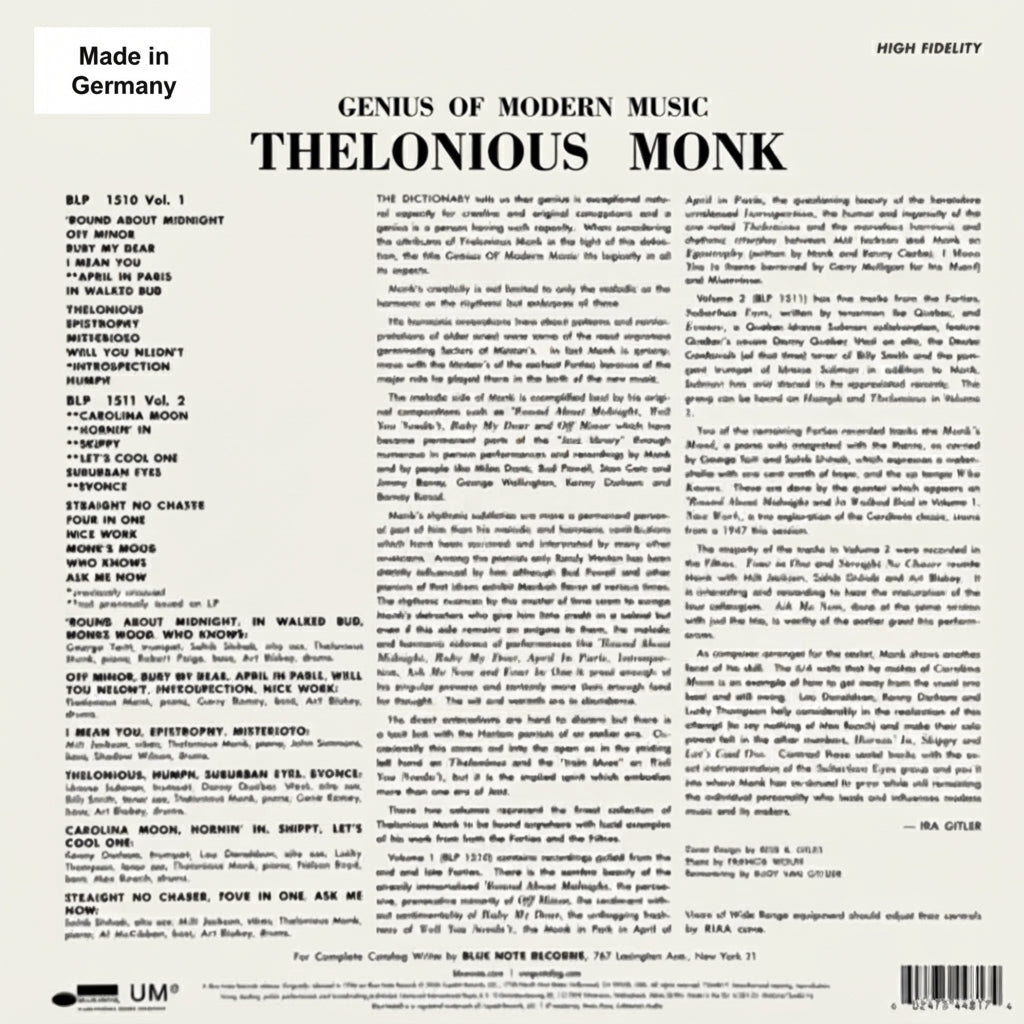 LP Thelonious Monk – Genius Of Modern Music Volume 2
