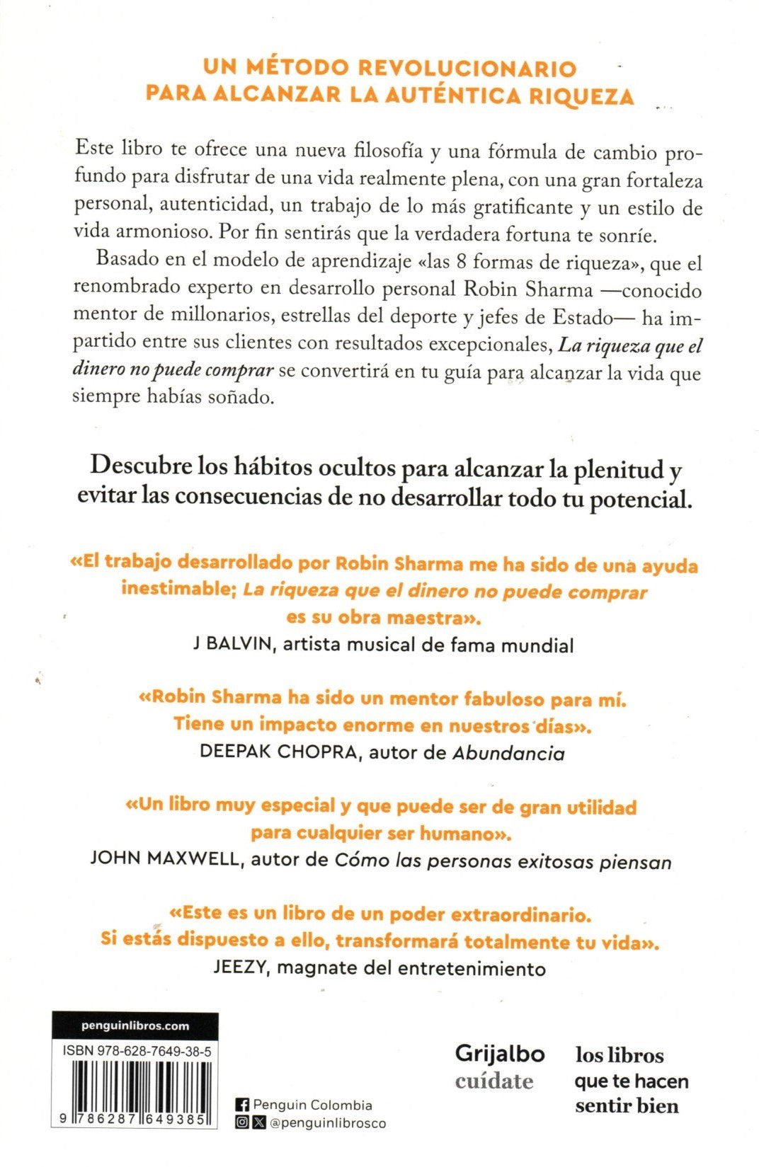 Libro Robin Sharma - La riqueza que el dinero no puede comprar