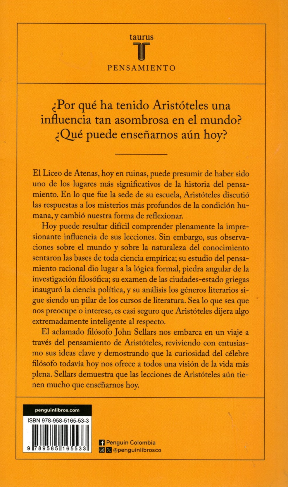 Libro John Sellars - Lecciones de Aristóteles