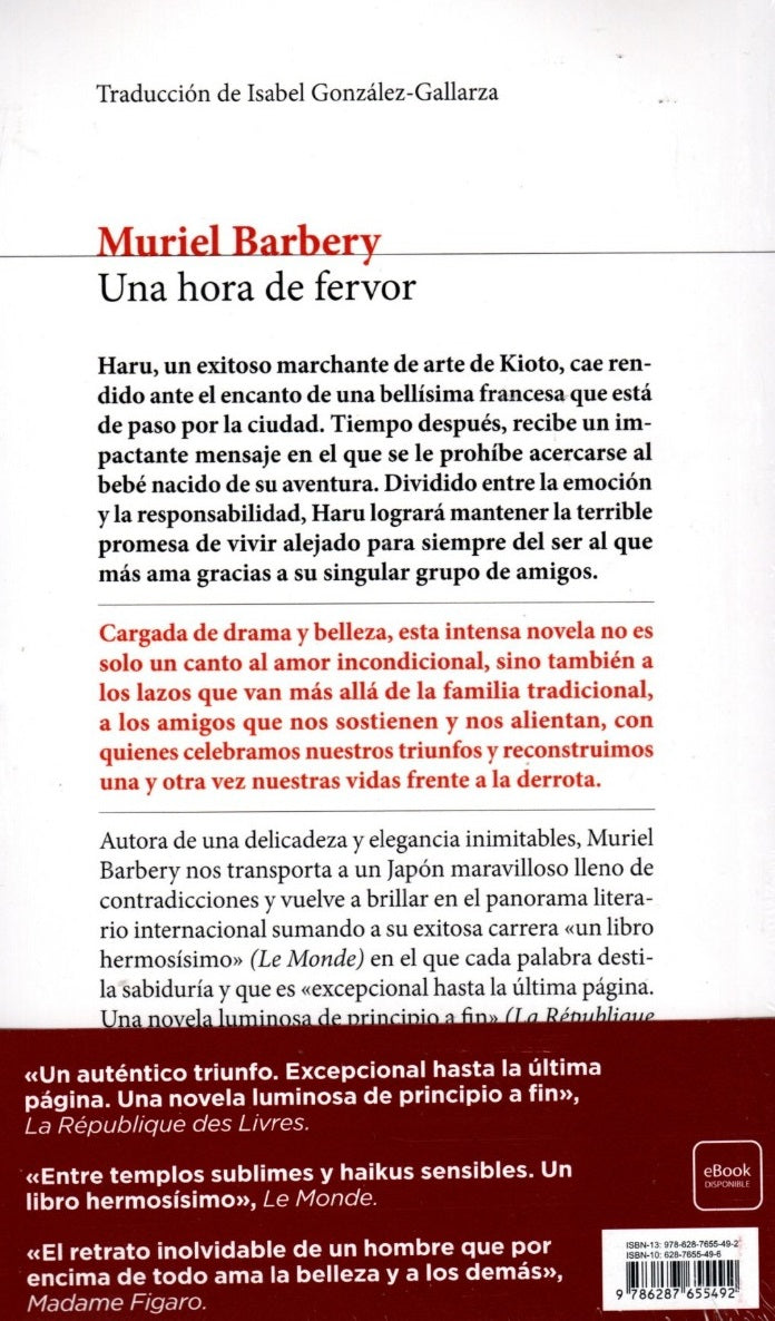 Libro  Muriel Barbery - Una hora de fervor