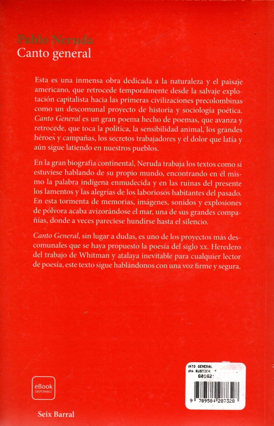 Libro Pablo Neruda - Canto General