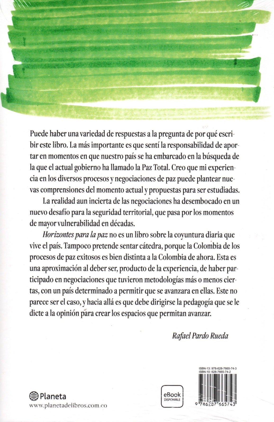 Libro Rafael Pardo Rueda - Horizontes para la paz