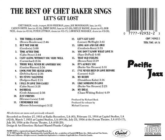 CD Chet Baker – The Best Of Chet Baker Sings