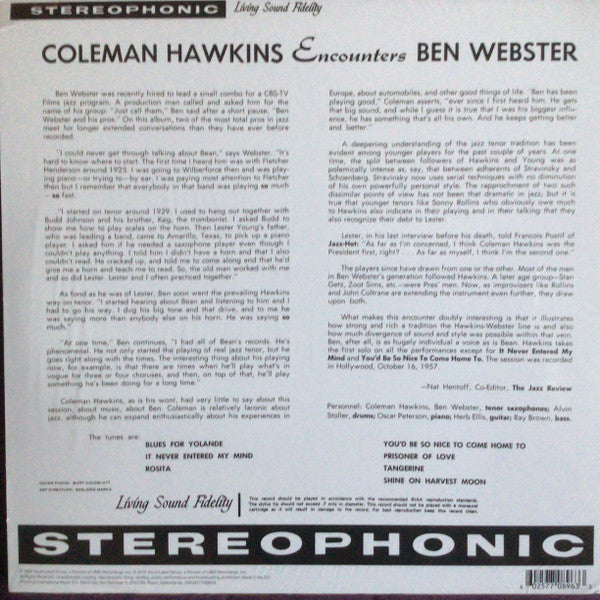 LP Coleman Hawkins / Ben Webster – Coleman Hawkins Encounters Ben Webster