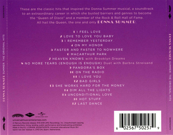 CD Donna Summer ‎– Summer: The Original Hits