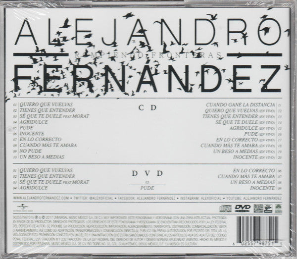 CD + DVD Alejandro Fernández ‎– Rompiendo Fronteras