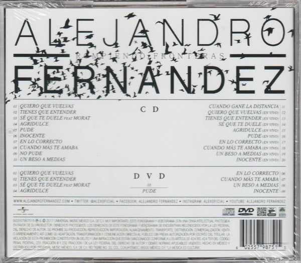 CD + DVD Alejandro Fernández ‎– Rompiendo Fronteras