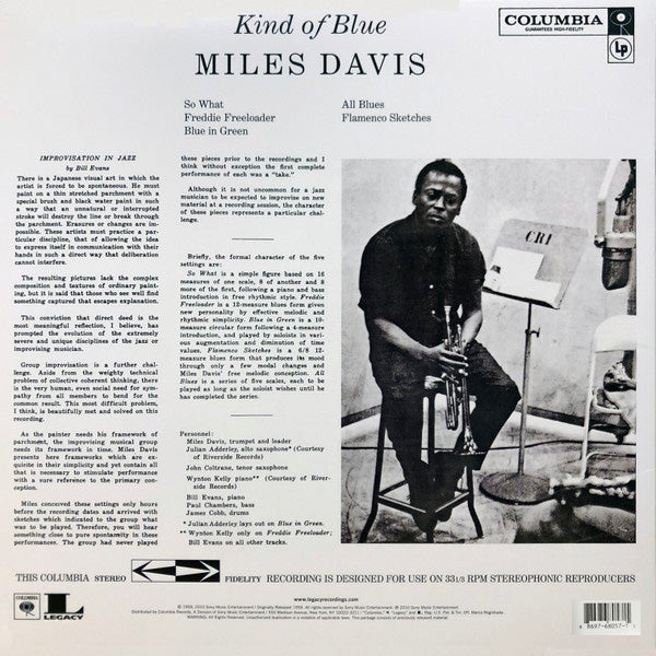 LP Miles Davis ‎– Kind Of Blue
