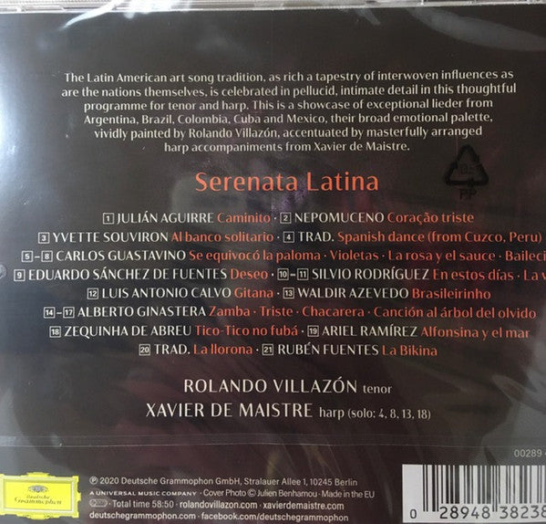 CD  Rolando Villazón, Xavier De Maistre – Serenata Latina