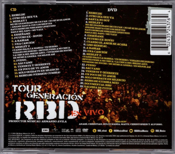 CD+DVD RBD – Tour Generación RBD En Vivo