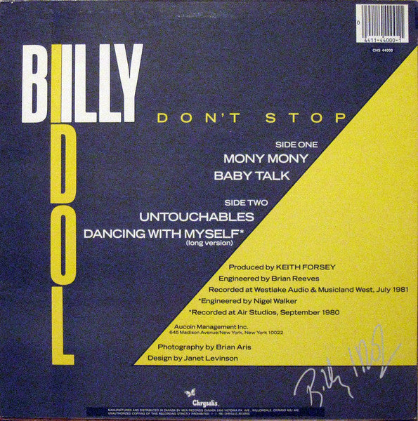LP Billy Idol - Dont Stop