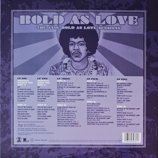 LPX5+Blu Ray The Jimi Hendrix Experience – Bold As Love (The Axis: Bold As Love Sessions)