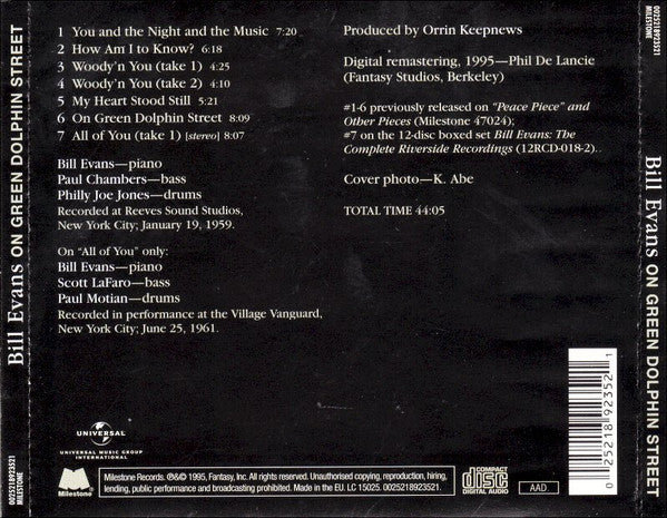 CD Bill Evans  – On Green Dolphin Street