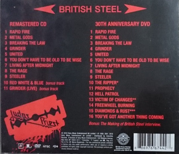 CD + DVD Judas Priest ‎– British Steel - 30th Anniversary Edition