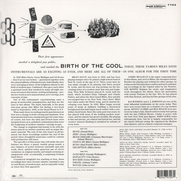LP Miles Davis ‎– Birth Of The Cool