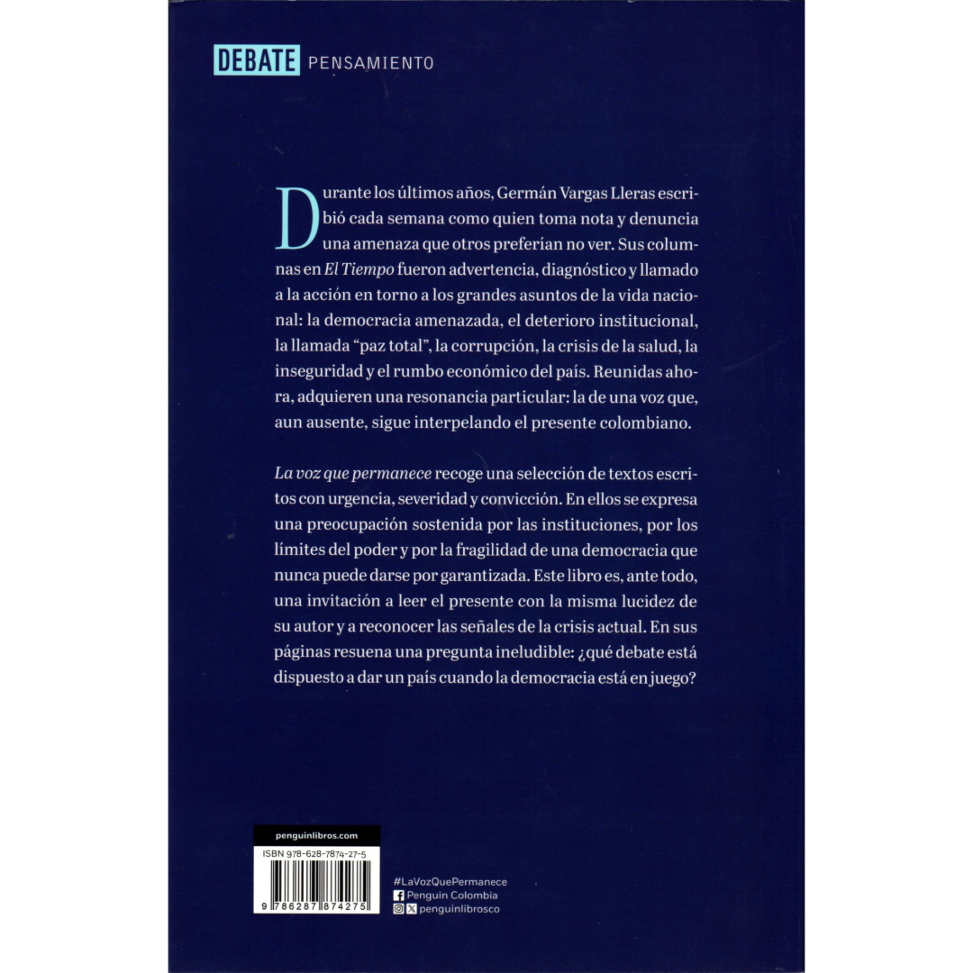Libro Germán Vargas Lleras - La Voz Que Permanece