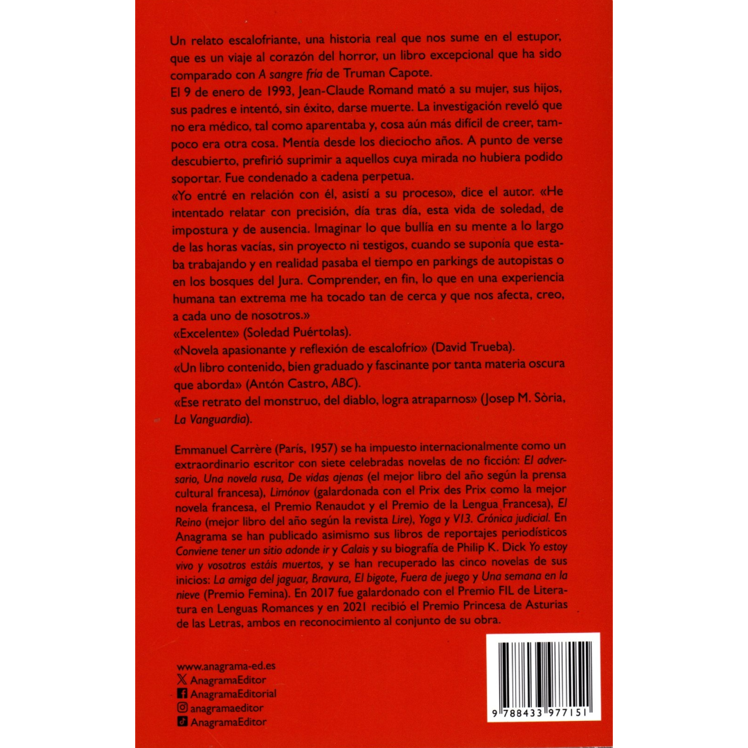 Libro Emmanuel Carrère - El adversario