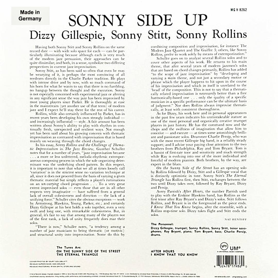 LP Dizzy Gillespie, Sonny Stitt, Sonny Rollins – Sonny Side Up
