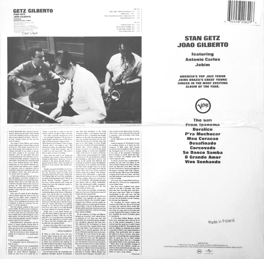 LP Stan Getz / Joao Gilberto* Featuring Antonio Carlos Jobim – Getz / Gilberto