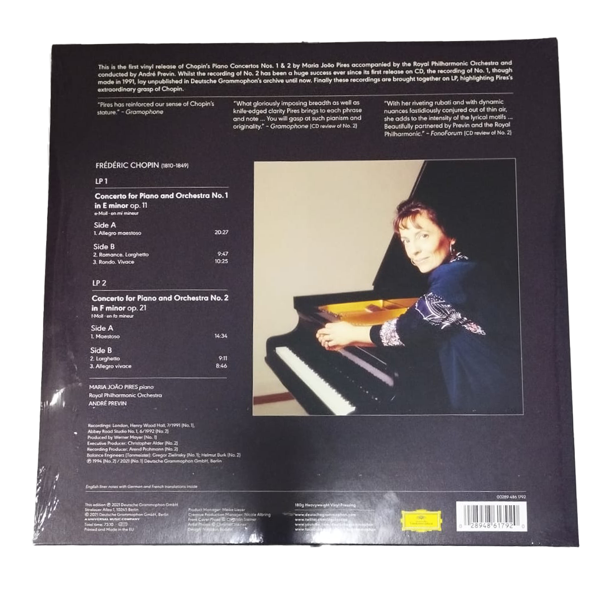 LPx2 Frédéric Chopin, Maria-João Pires, Royal Philharmonic Orchestra, André Previn – Chopin - Piano Concertos Nos. 1 & 2