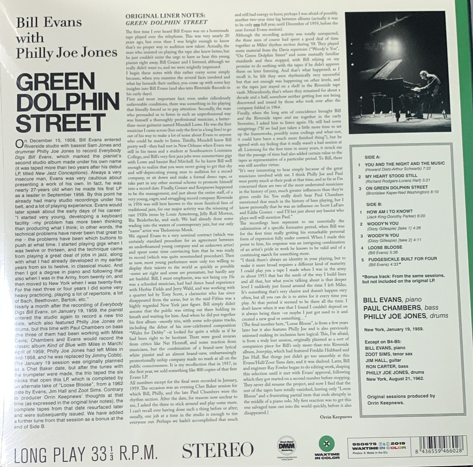 LP Bill Evans With Philly Joe Jones - Green Dolphin Street