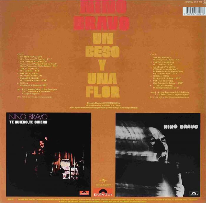 LP Nino Bravo - Un Beso Y Una Flor