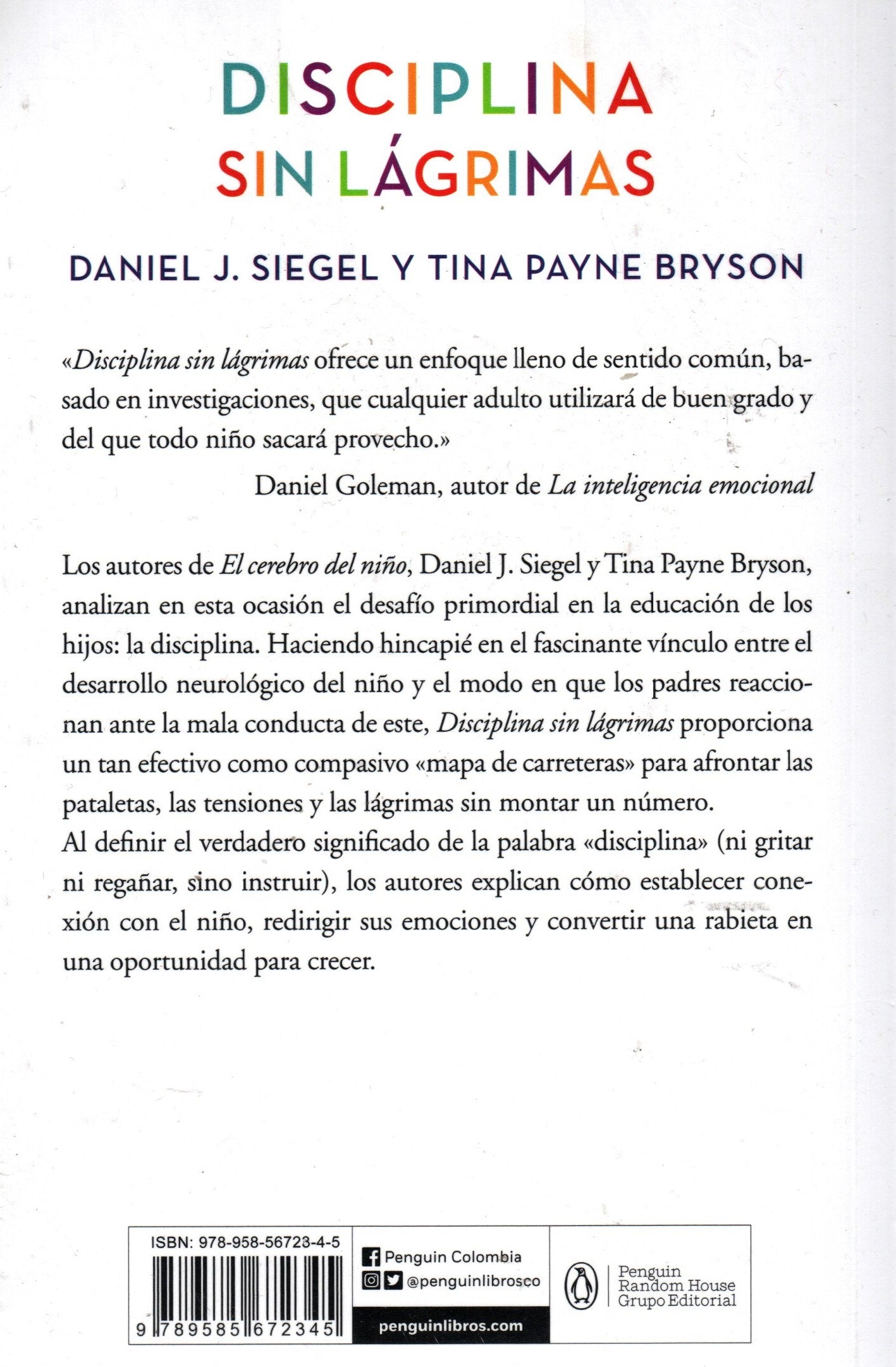 Libro Tina Payne Bryson, Daniel J. Siegel - Disciplina Sin Lágrimas