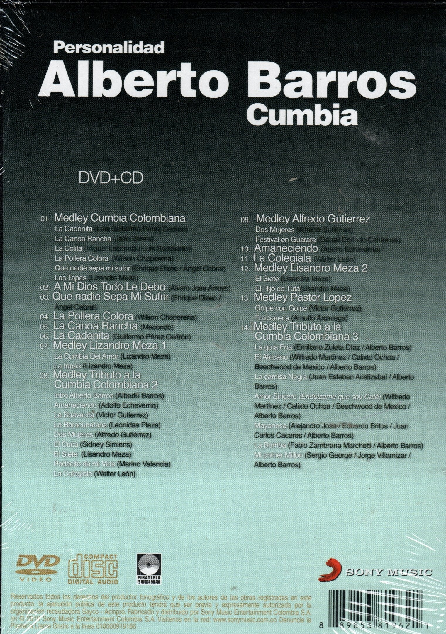 CD+DVD Alberto Barros Cumbia - Personalidad