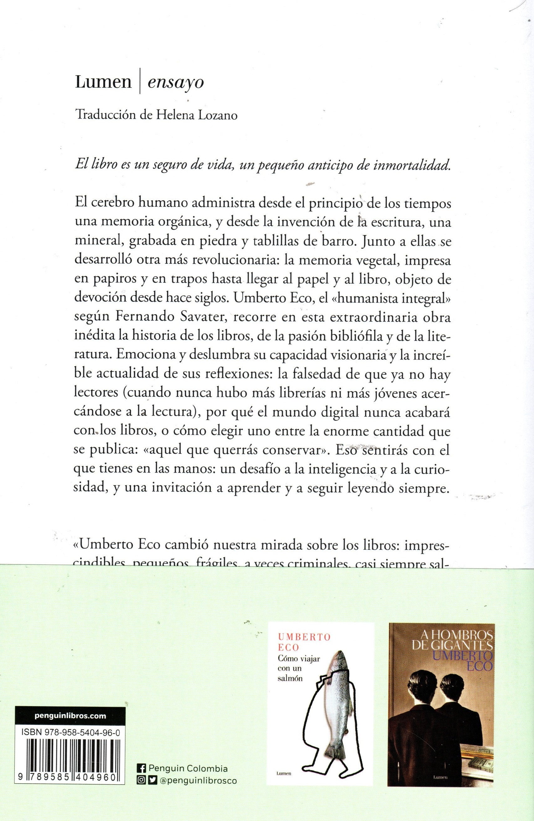 Libro Umberto Eco - La Memoria Vegetal