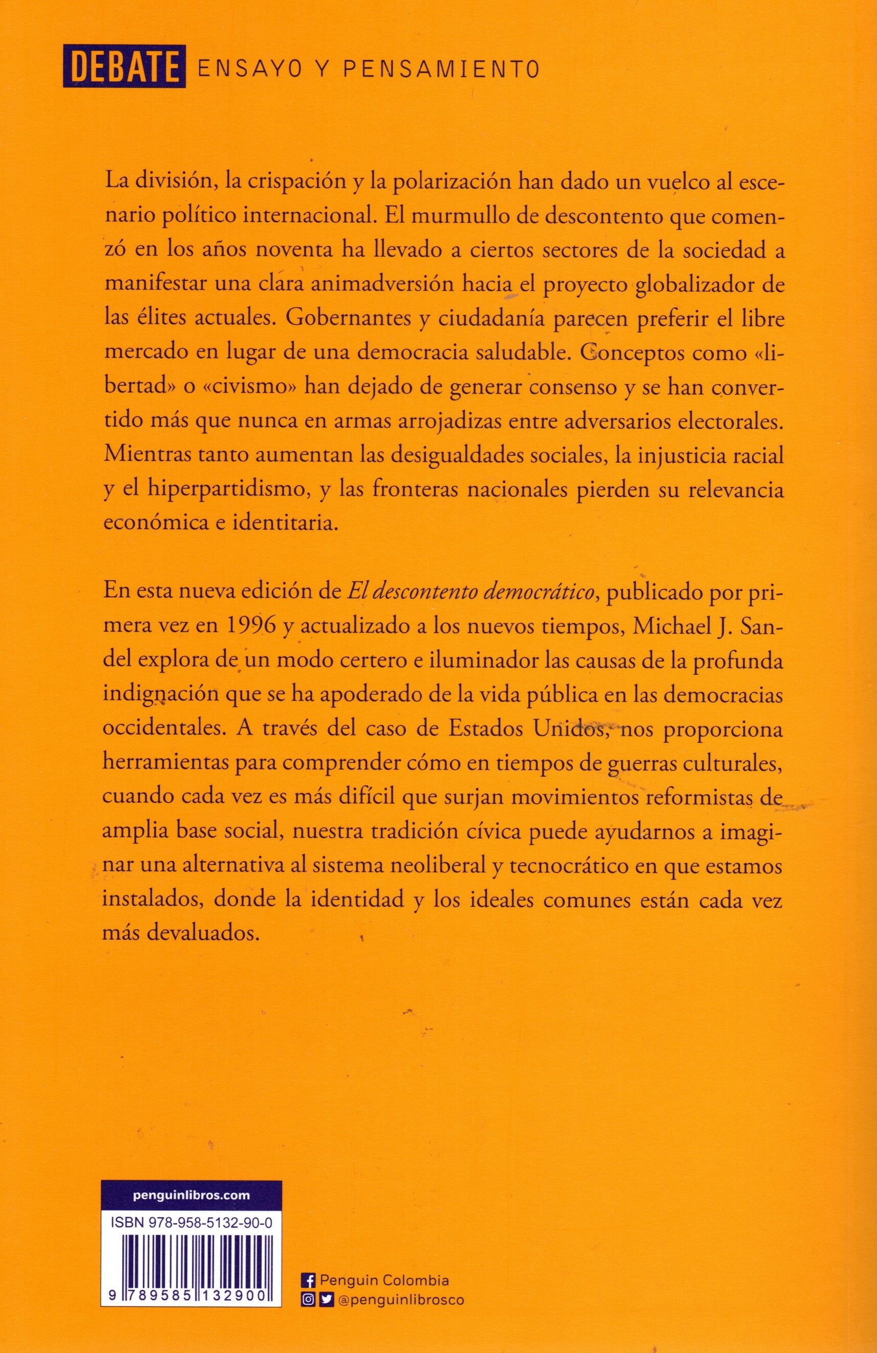 Libro Michael Sandel - El descontento democrático