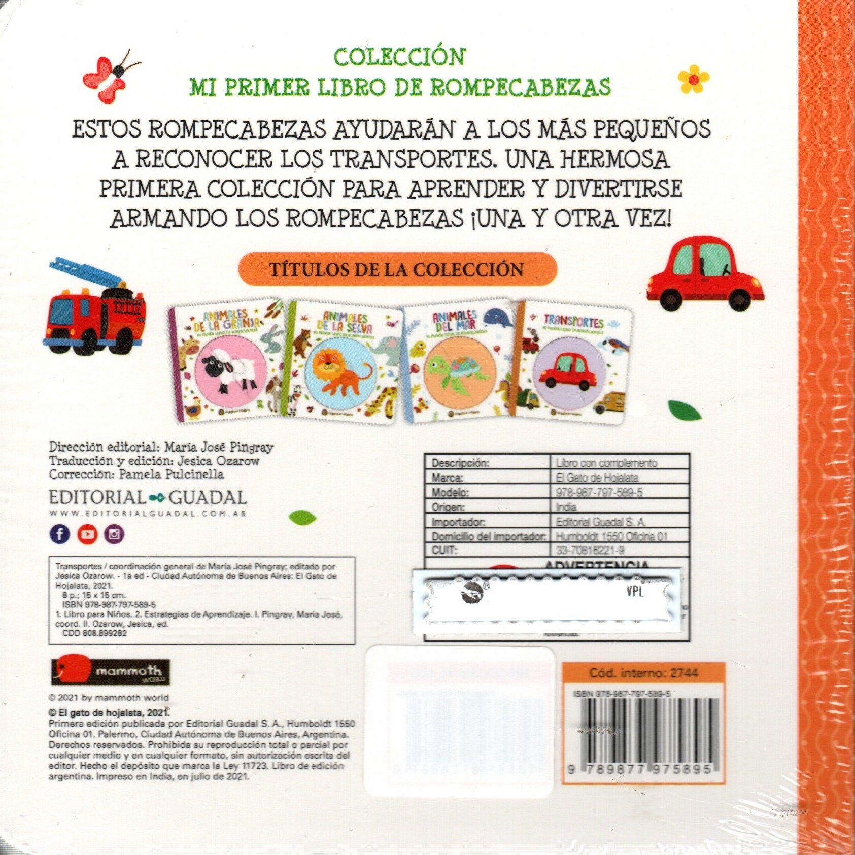 Libro Mi Primer Libro De Rompecabezas Transportes