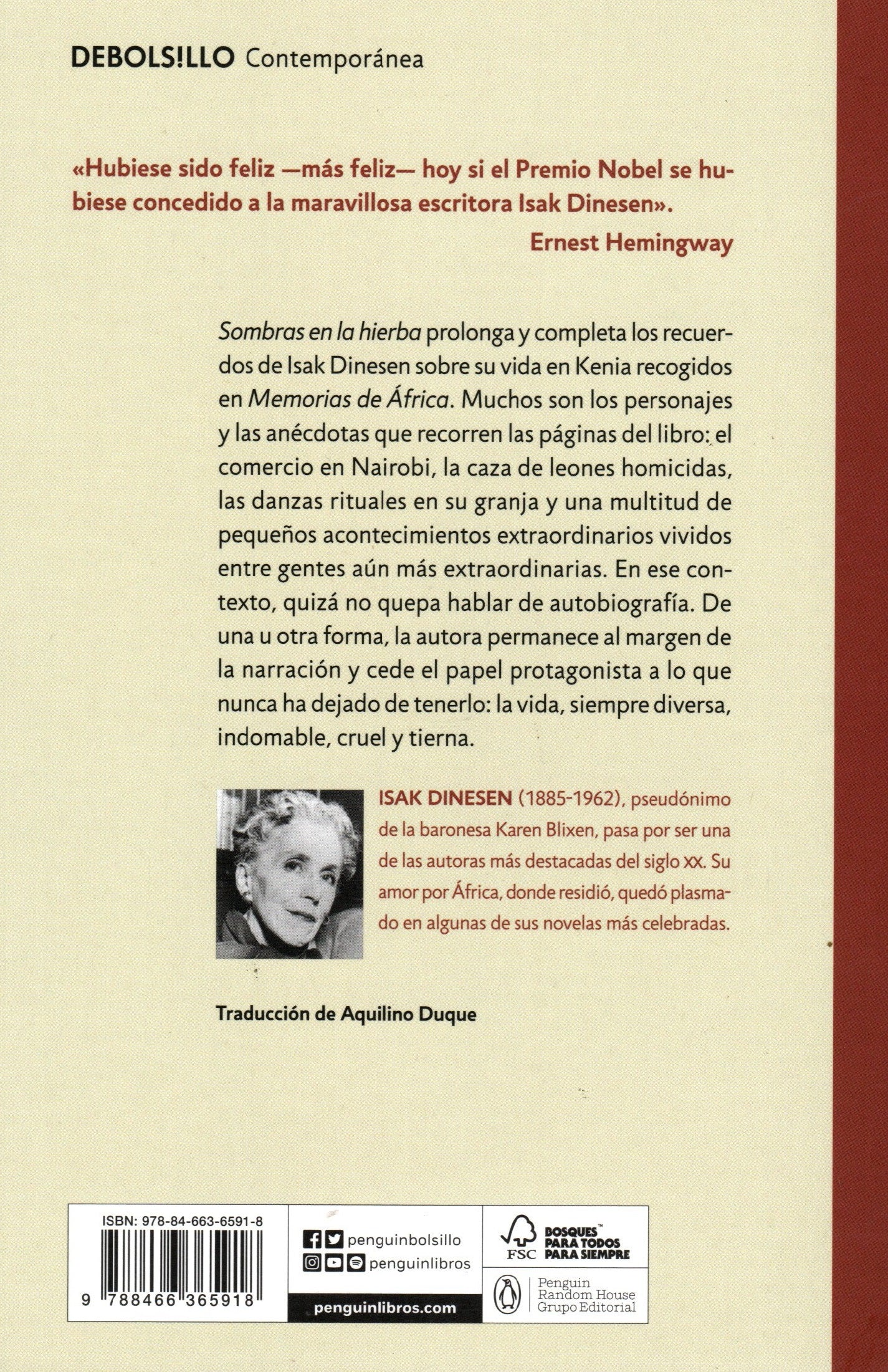 Libro Isak Dinesen - Sombras en la hierba