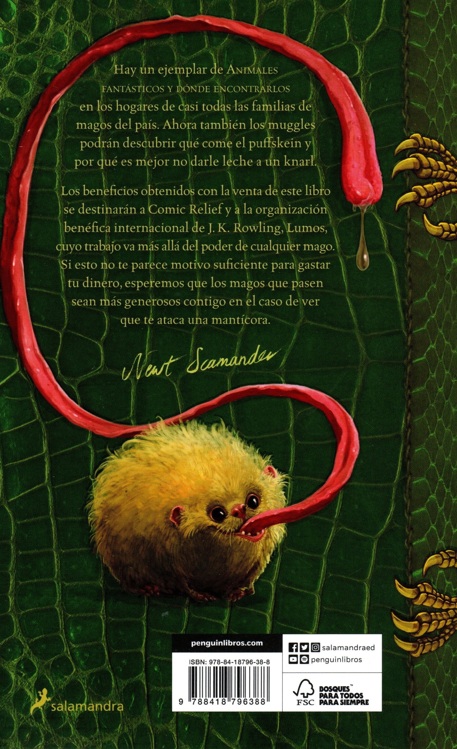 Libro J.K. Rowling - Animales fantásticos y dónde encontrarlos (Un libro de la biblioteca de Hogwarts)