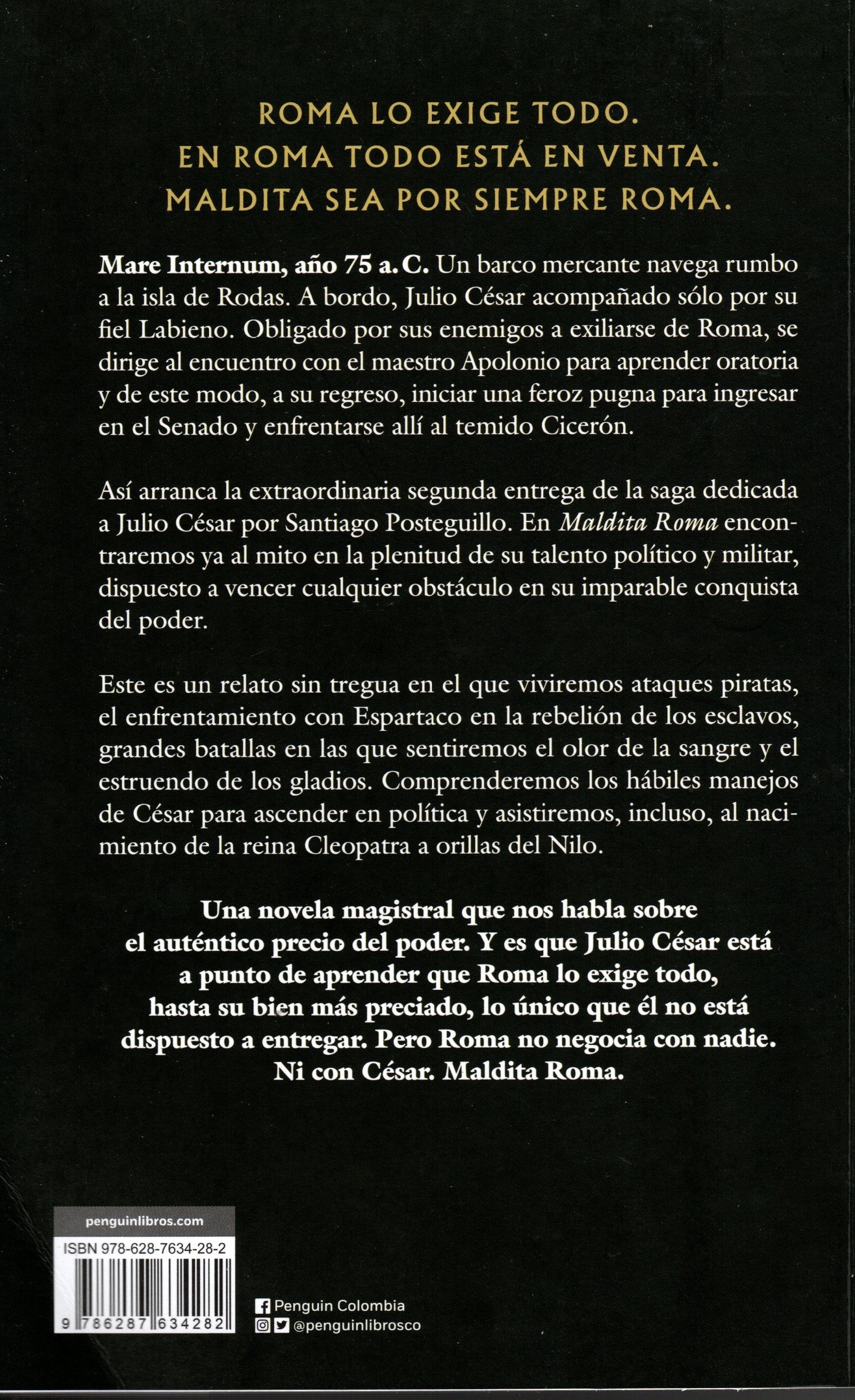 Libro Santiago Posteguillo - Maldita Roma