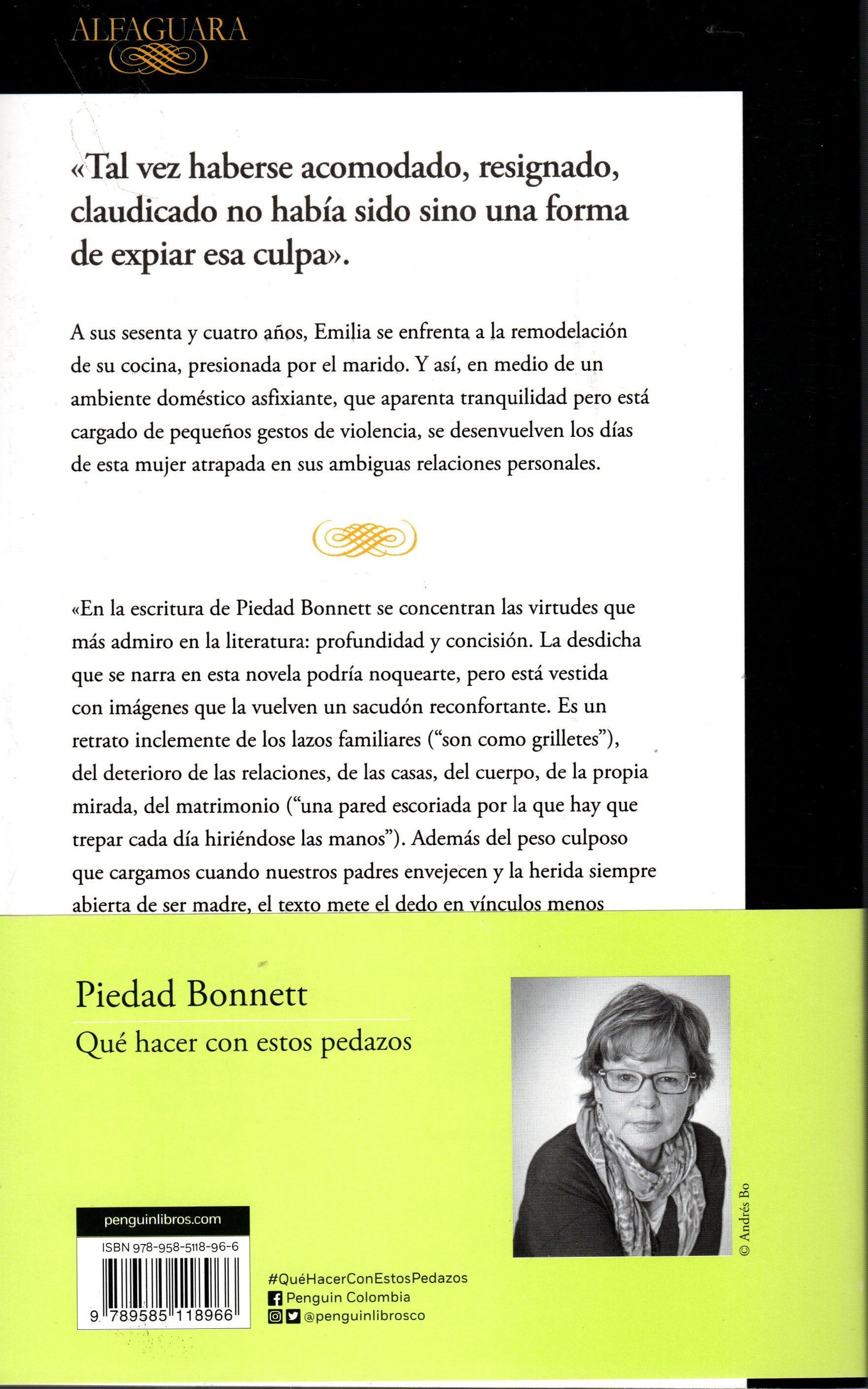 Libro Piedad Bonnett - Qué hacer con estos pedazos