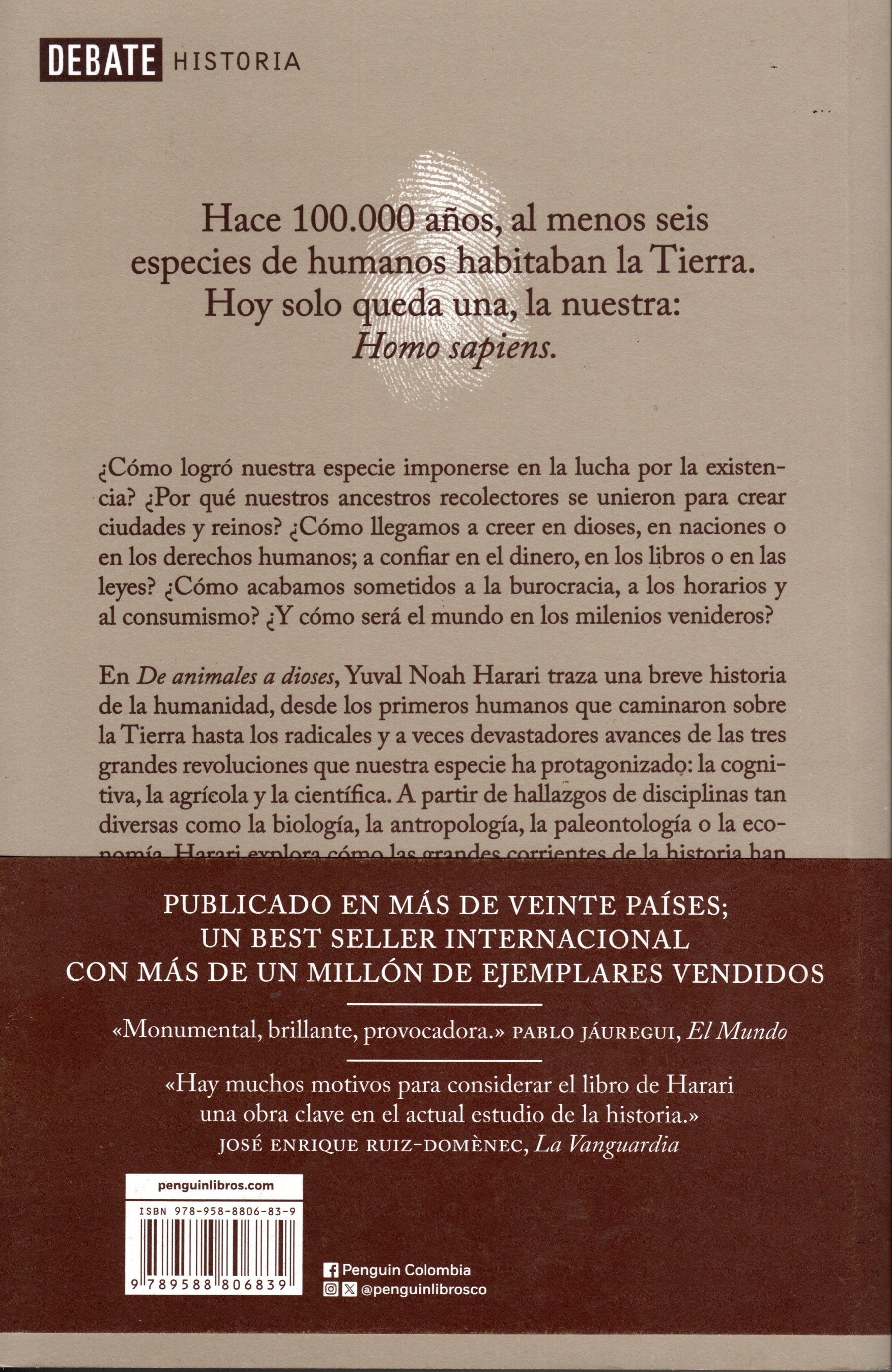 Libro Yuval Noah Harari - De animales a dioses