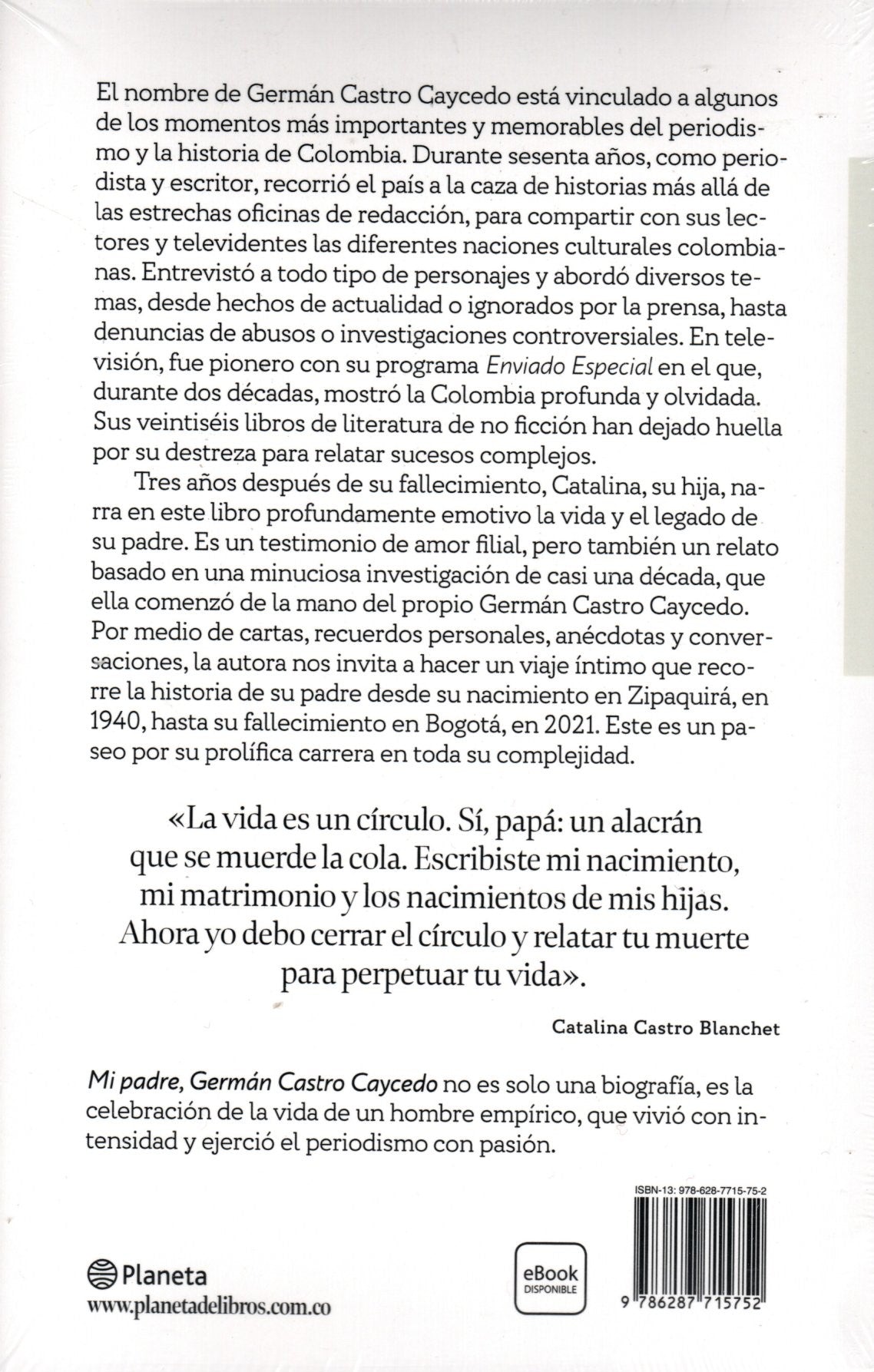 Libro Catalina Castro Blanchet - Mi padre Germán Castro Caycedo